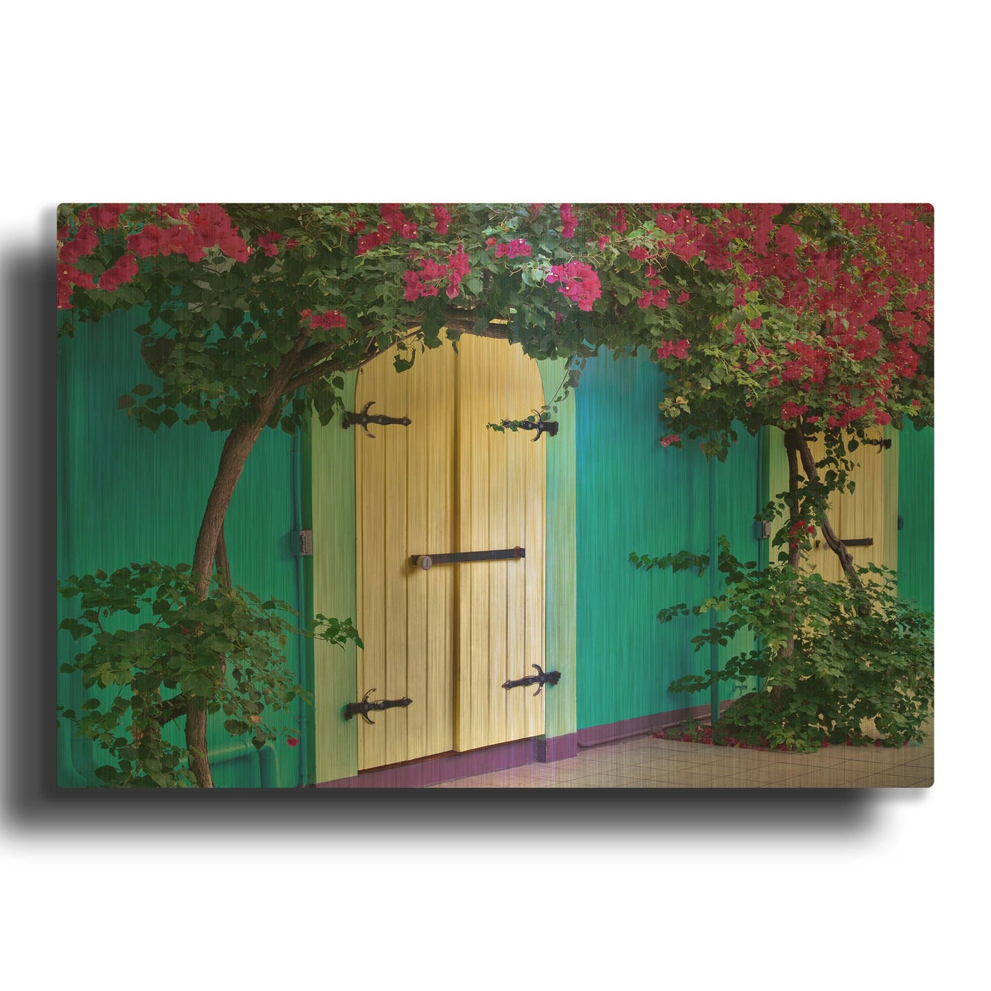'Double Doors' By Dennis Frates Gold Metal Wall Art