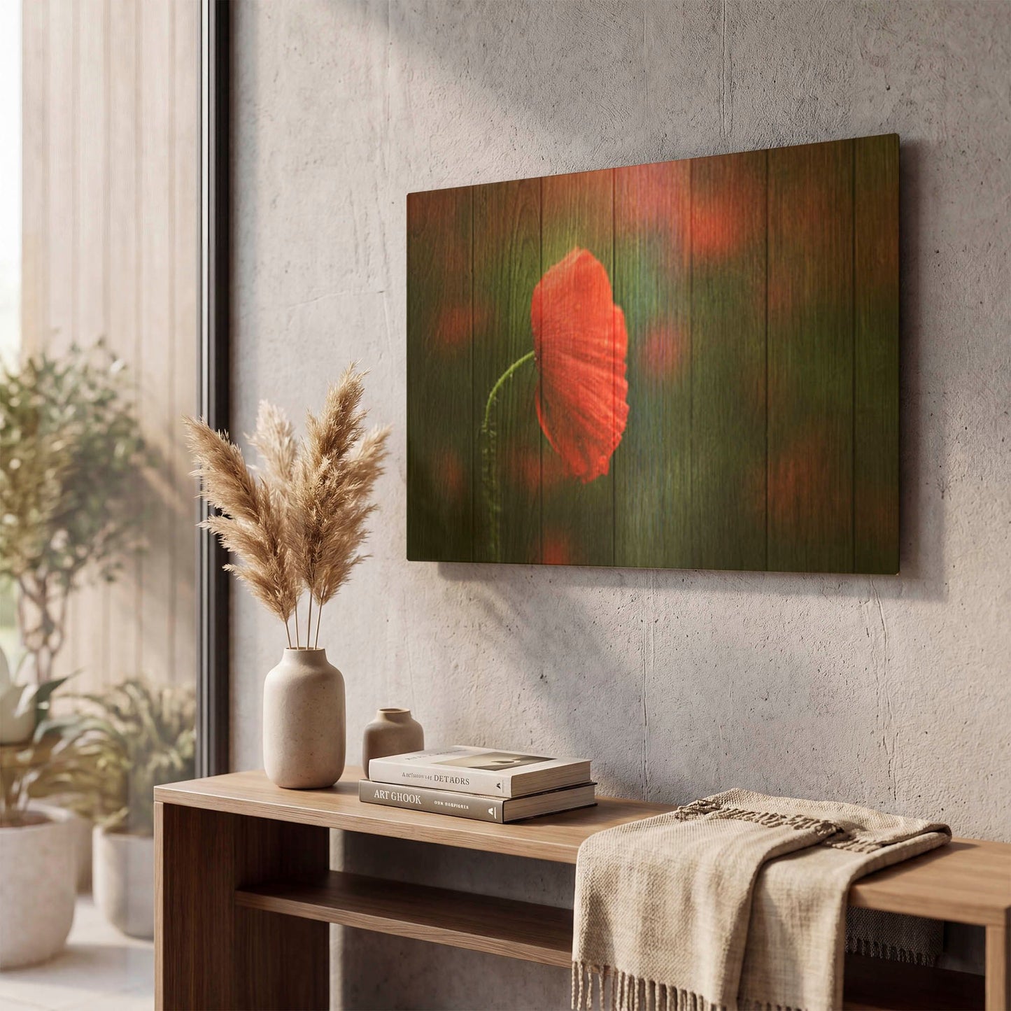 'Poppy Flower' By Bess Hamiti Gold Metal Wall Art