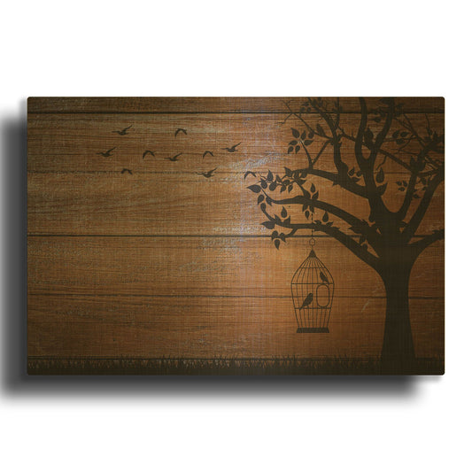 'tree birds flower' By Bess Hamiti Gold Metal Wall Art