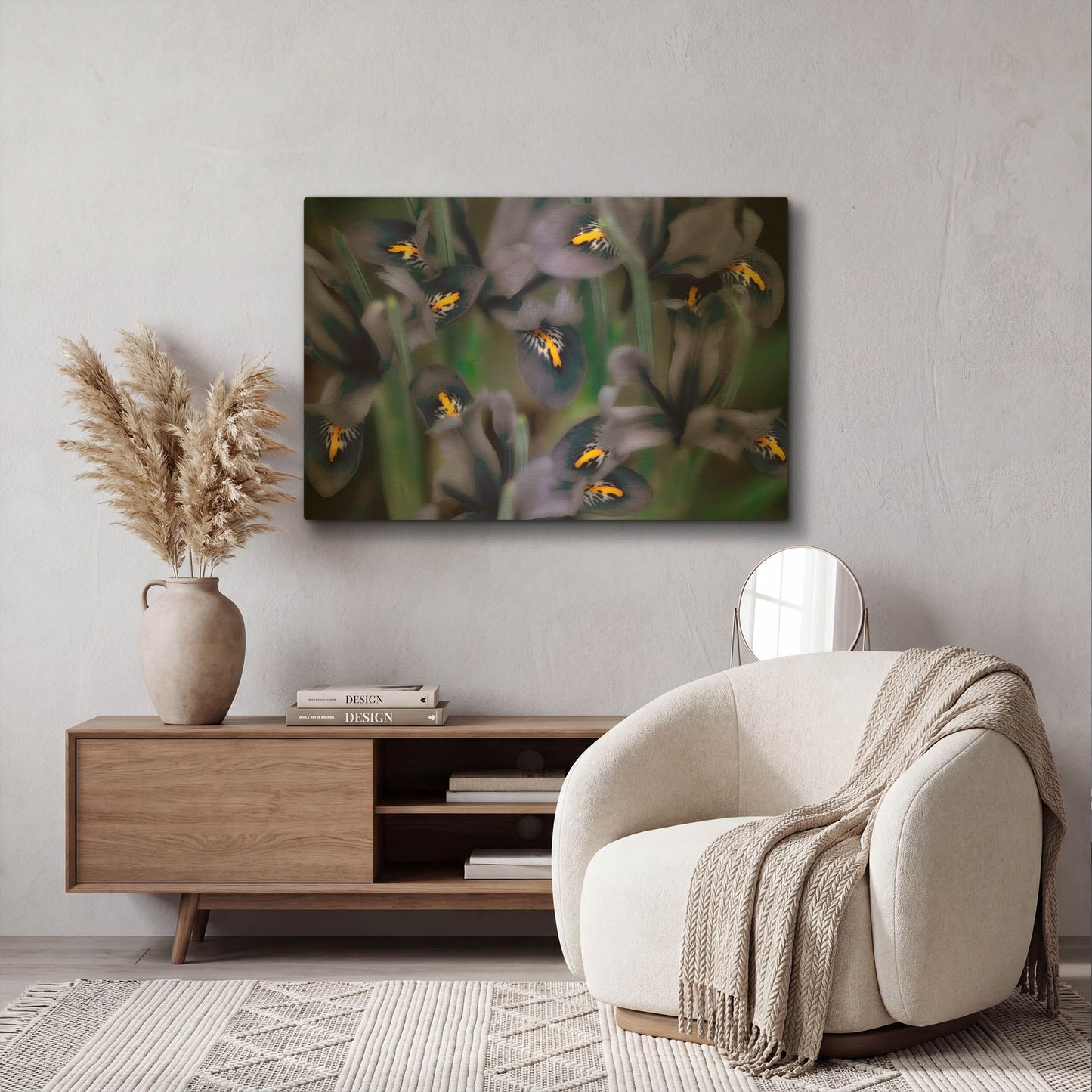 'Irises' By Dennis Frates Gold Metal Wall Art