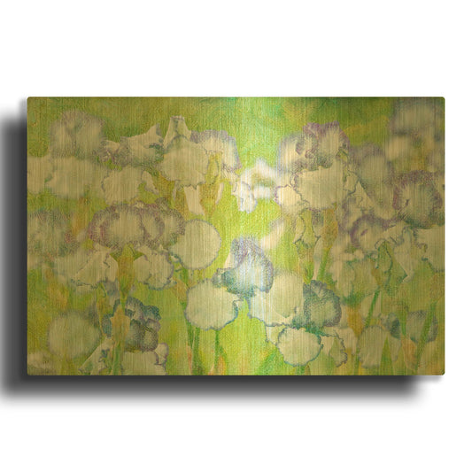 'Lime Floral' By Dennis Frates Gold Metal Wall Art