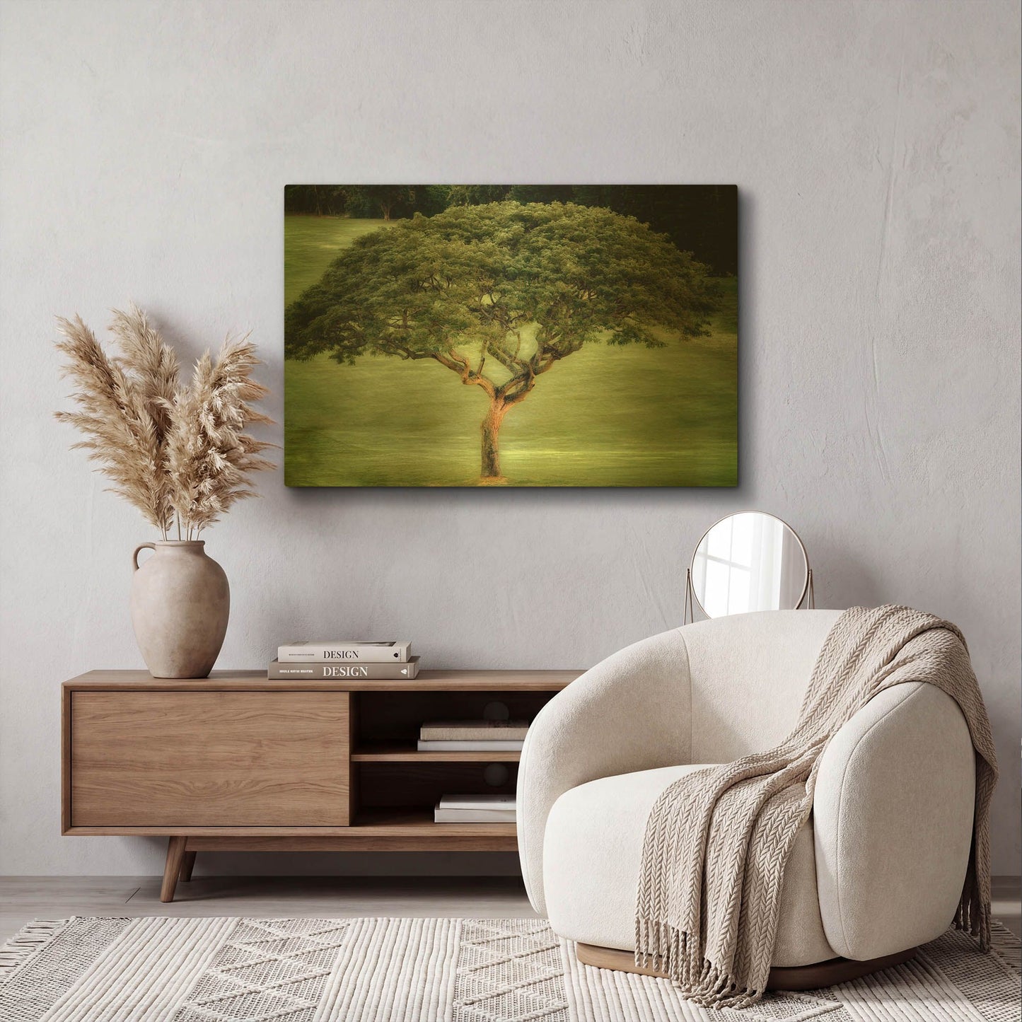 'Single Tree' By Dennis Frates Gold Metal Wall Art