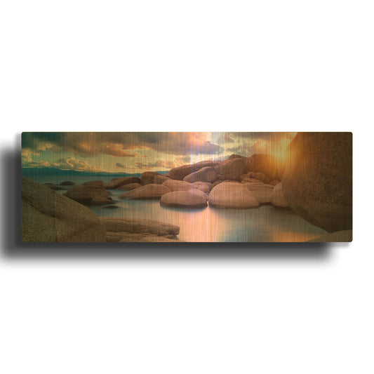 'Sunset Cove' By Dennis Frates Gold Metal Wall Art