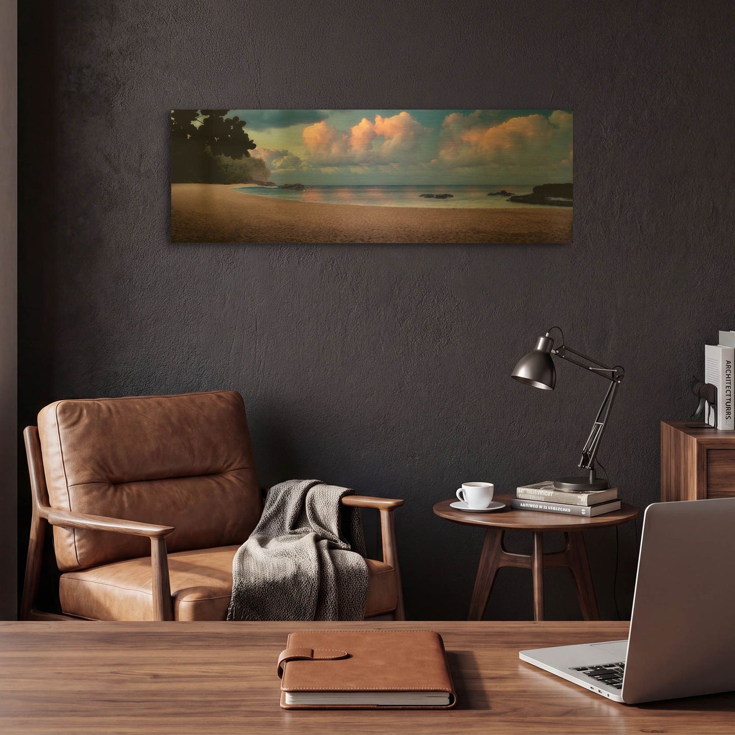 'Pink Clouds Pano' By Dennis Frates Gold Metal Wall Art