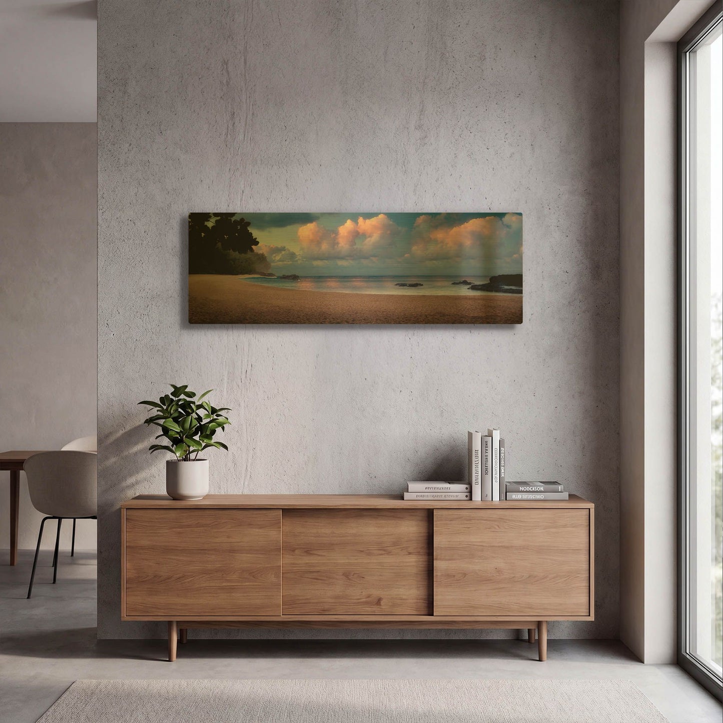 'Pink Clouds Pano' By Dennis Frates Gold Metal Wall Art
