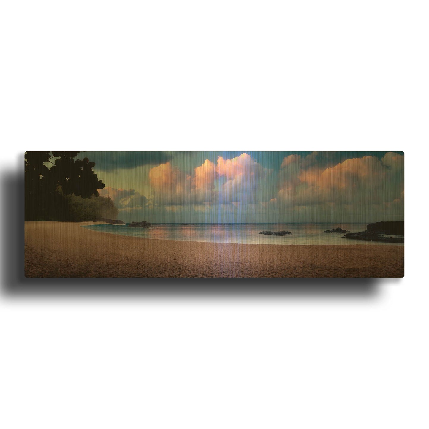 'Pink Clouds Pano' By Dennis Frates Gold Metal Wall Art