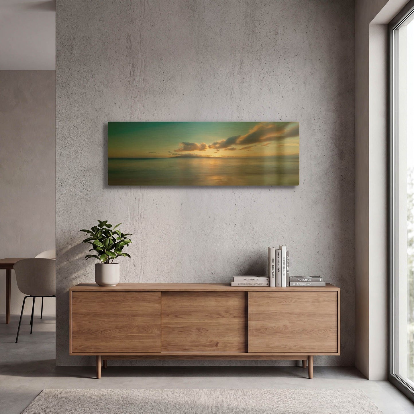 'Blue and Yellow' By Dennis Frates Gold Metal Wall Art