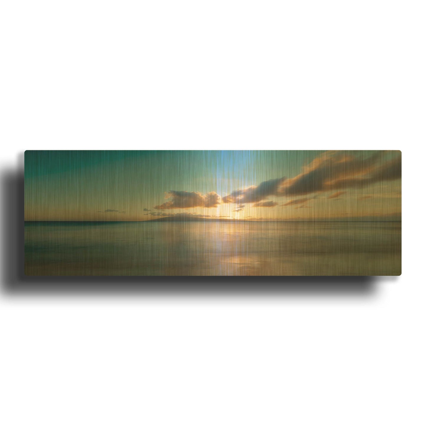 'Blue and Yellow' By Dennis Frates Gold Metal Wall Art