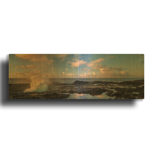 'Crashing' By Dennis Frates Gold Metal Wall Art