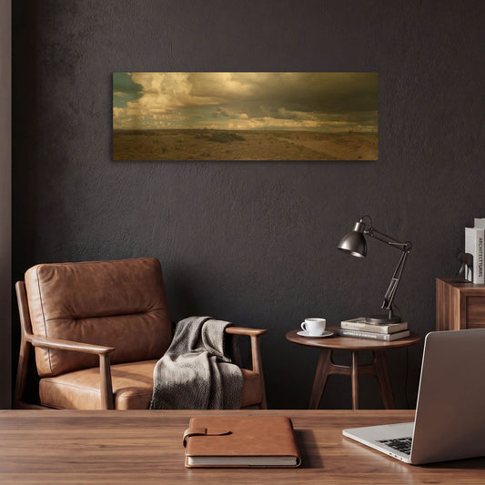 'Cloudy Landscape' By Dennis Frates Gold Metal Wall Art