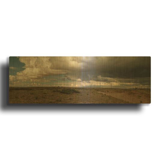 'Cloudy Landscape' By Dennis Frates Gold Metal Wall Art