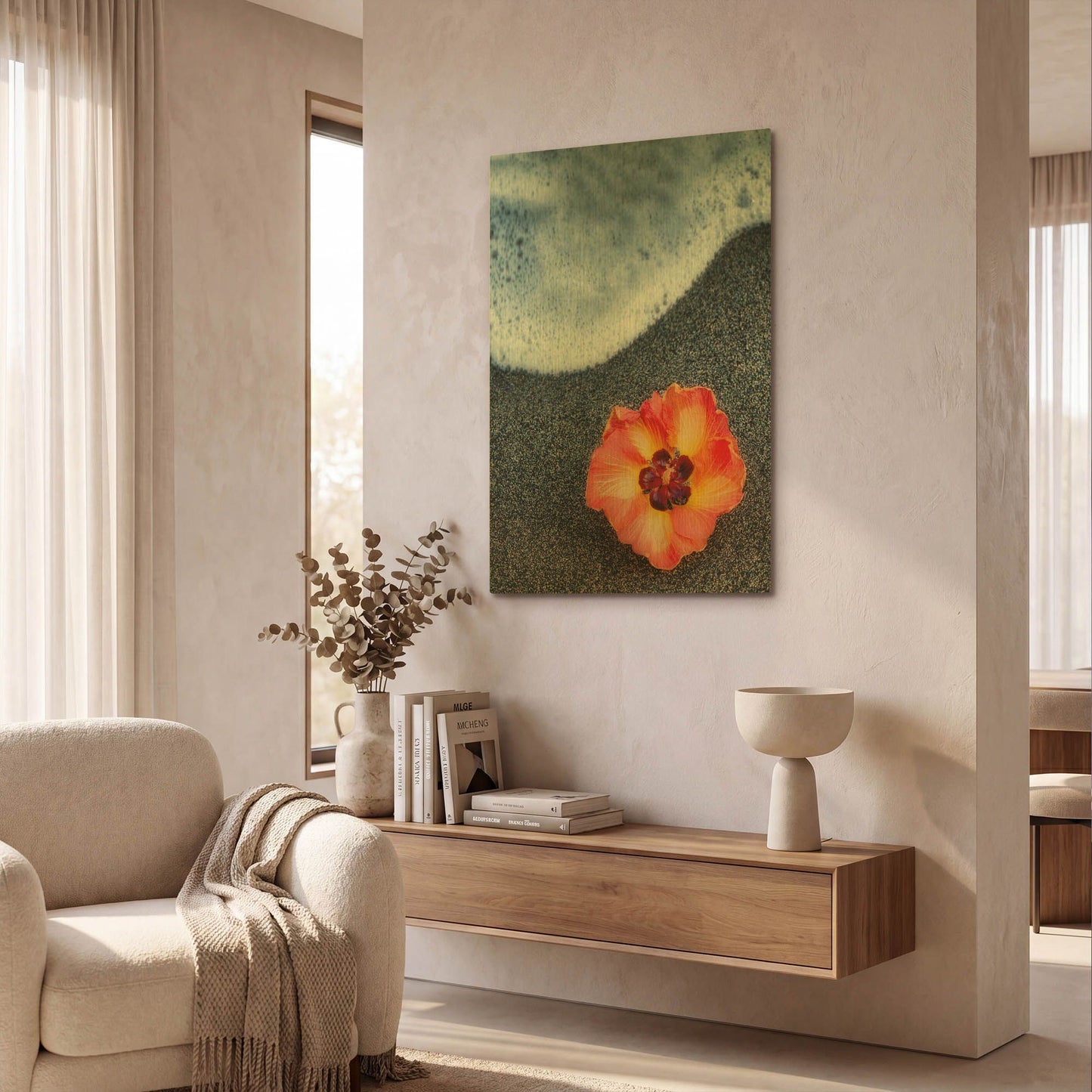 'Beach Floral' By Dennis Frates Gold Metal Wall Art