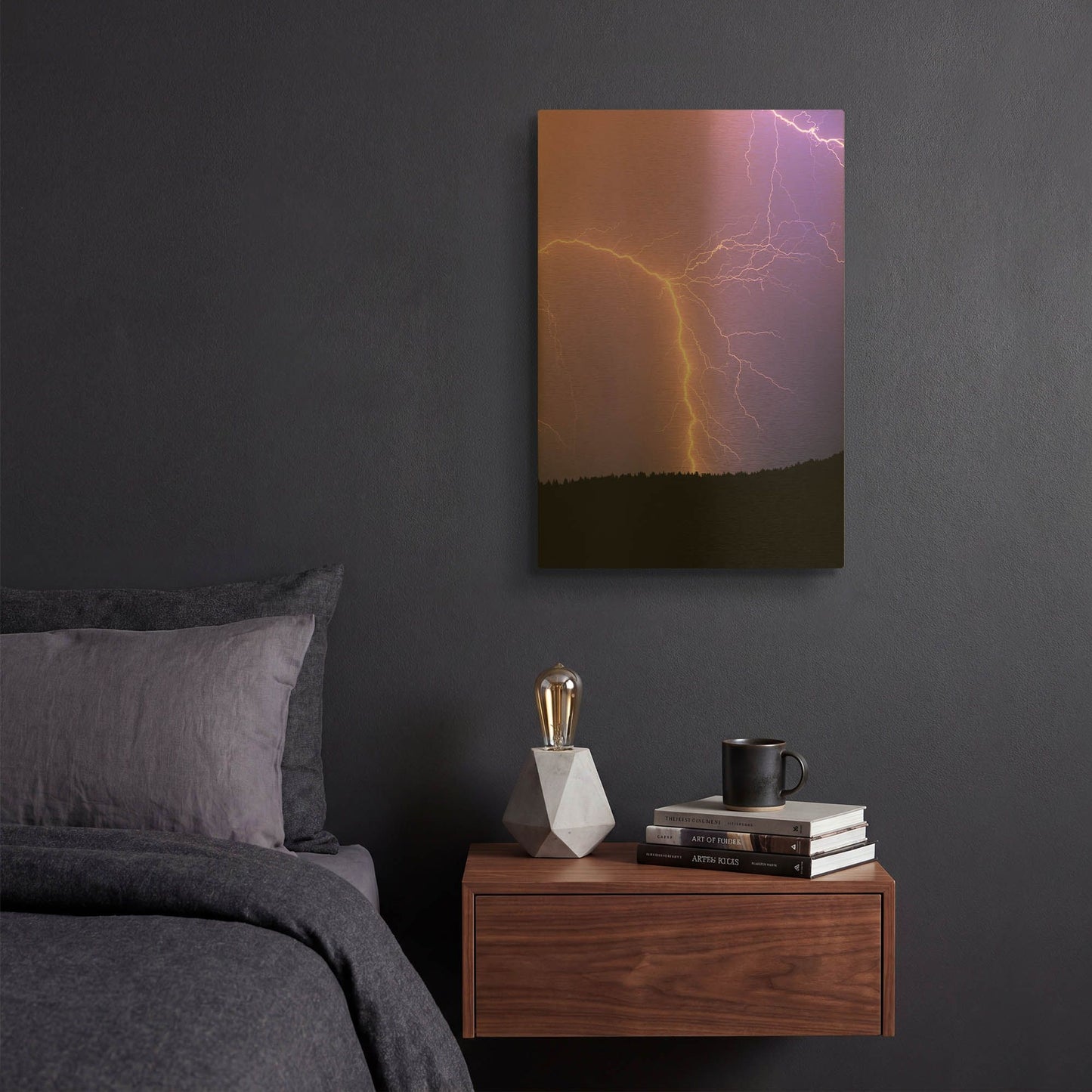 'Lightning II' By Dennis Frates Gold Metal Wall Art