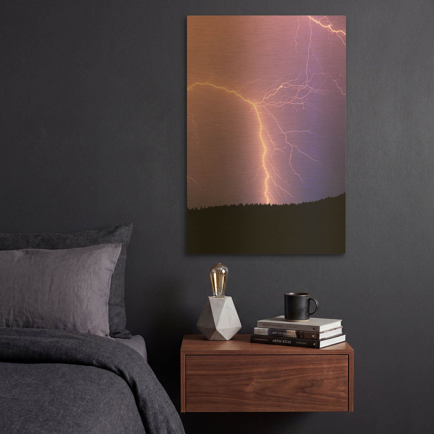 'Lightning II' By Dennis Frates Gold Metal Wall Art