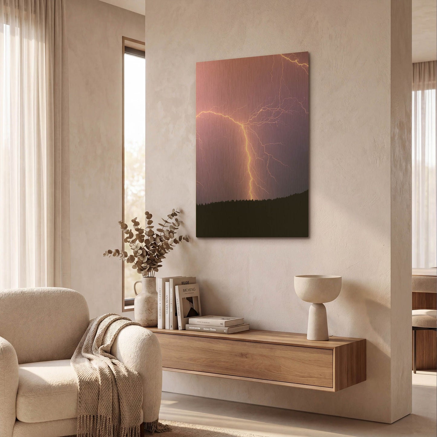 'Lightning II' By Dennis Frates Gold Metal Wall Art