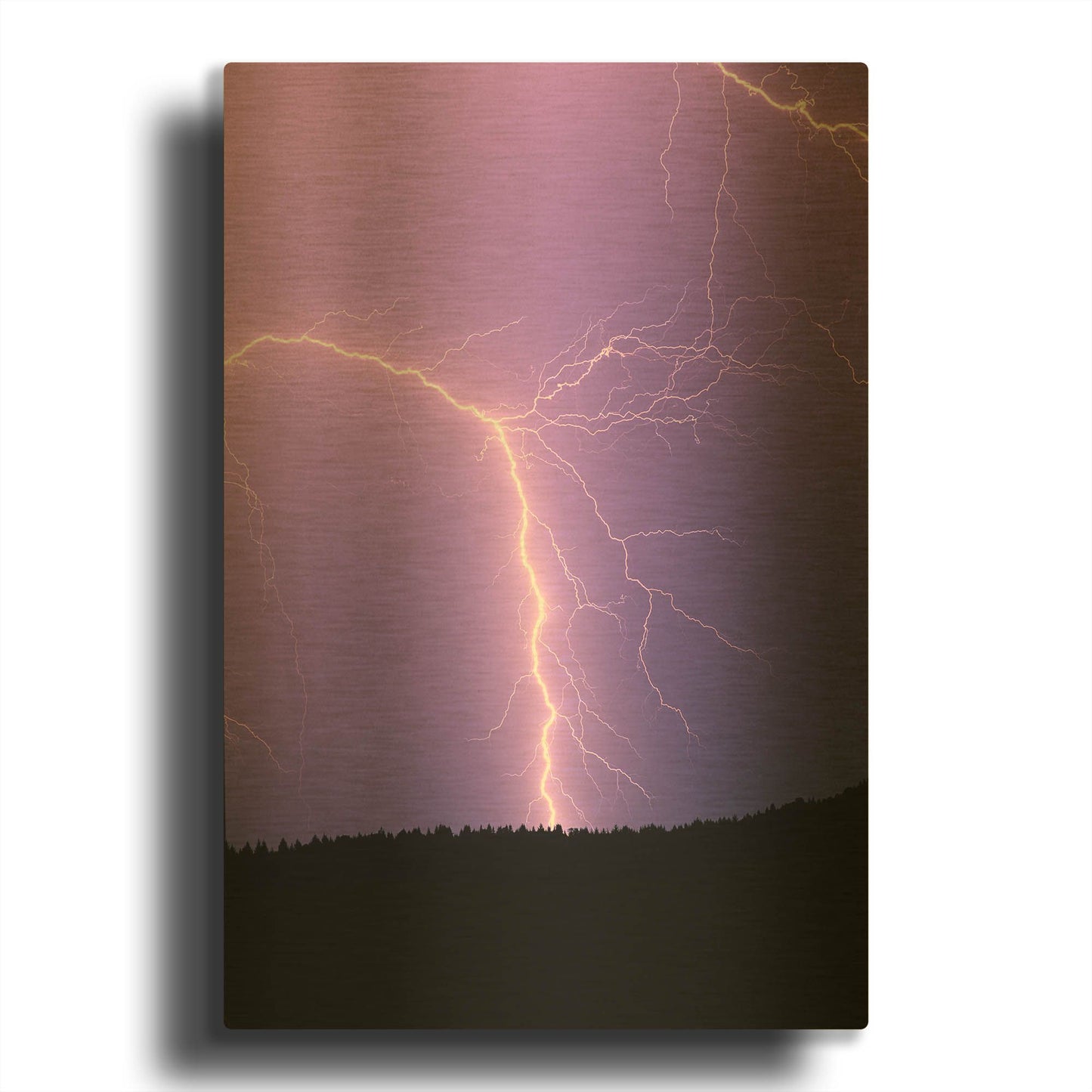 'Lightning II' By Dennis Frates Gold Metal Wall Art