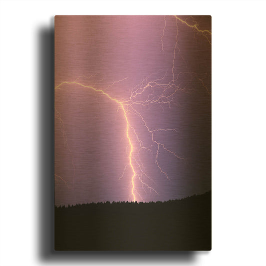 'Lightning II' By Dennis Frates Gold Metal Wall Art