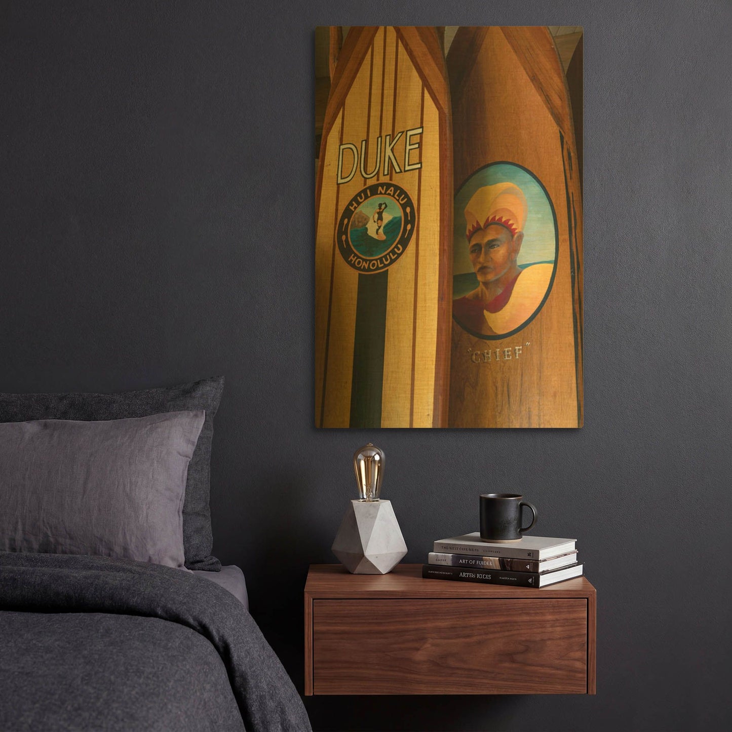 'Surf Hawaii II' By Dennis Frates Gold Metal Wall Art