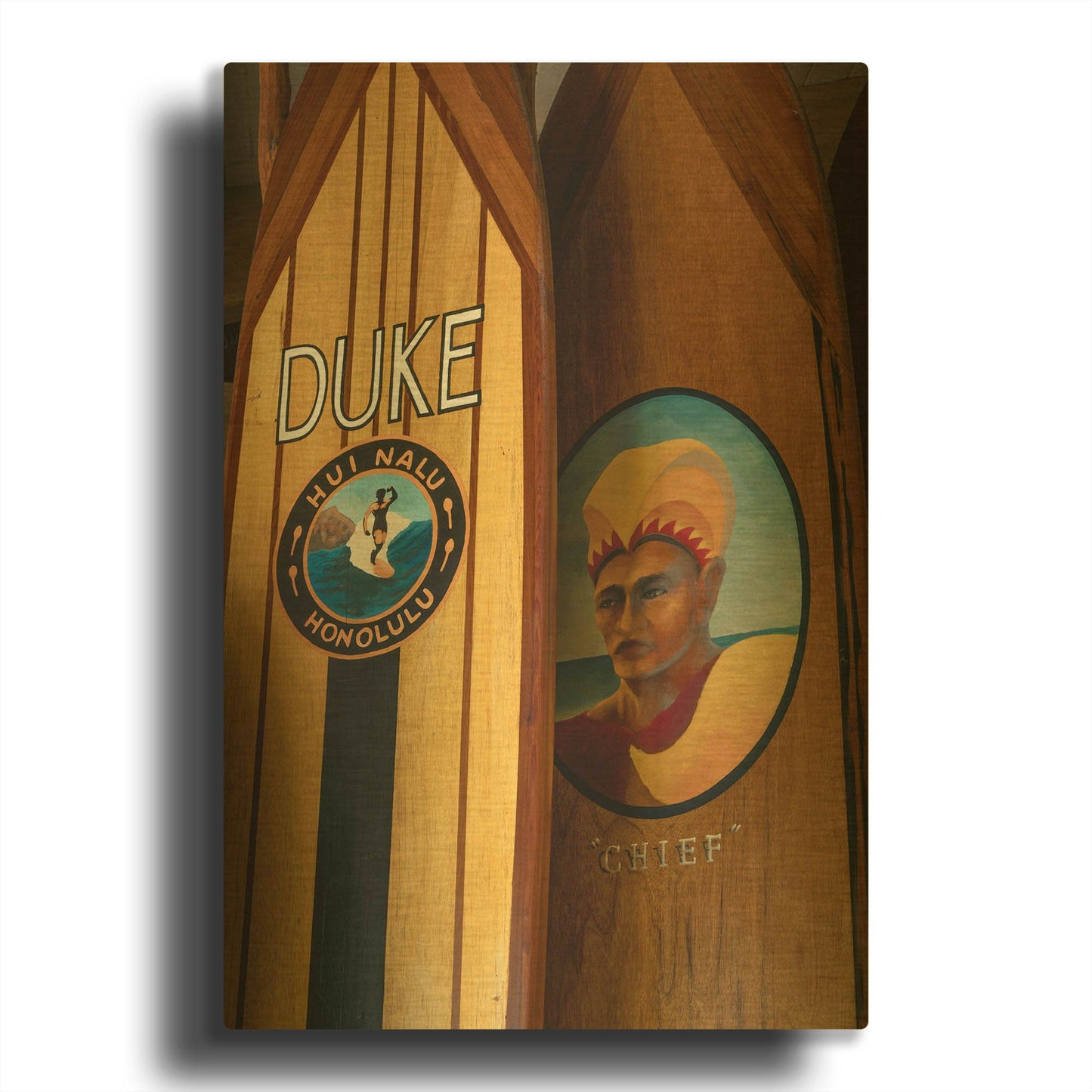 'Surf Hawaii II' By Dennis Frates Gold Metal Wall Art