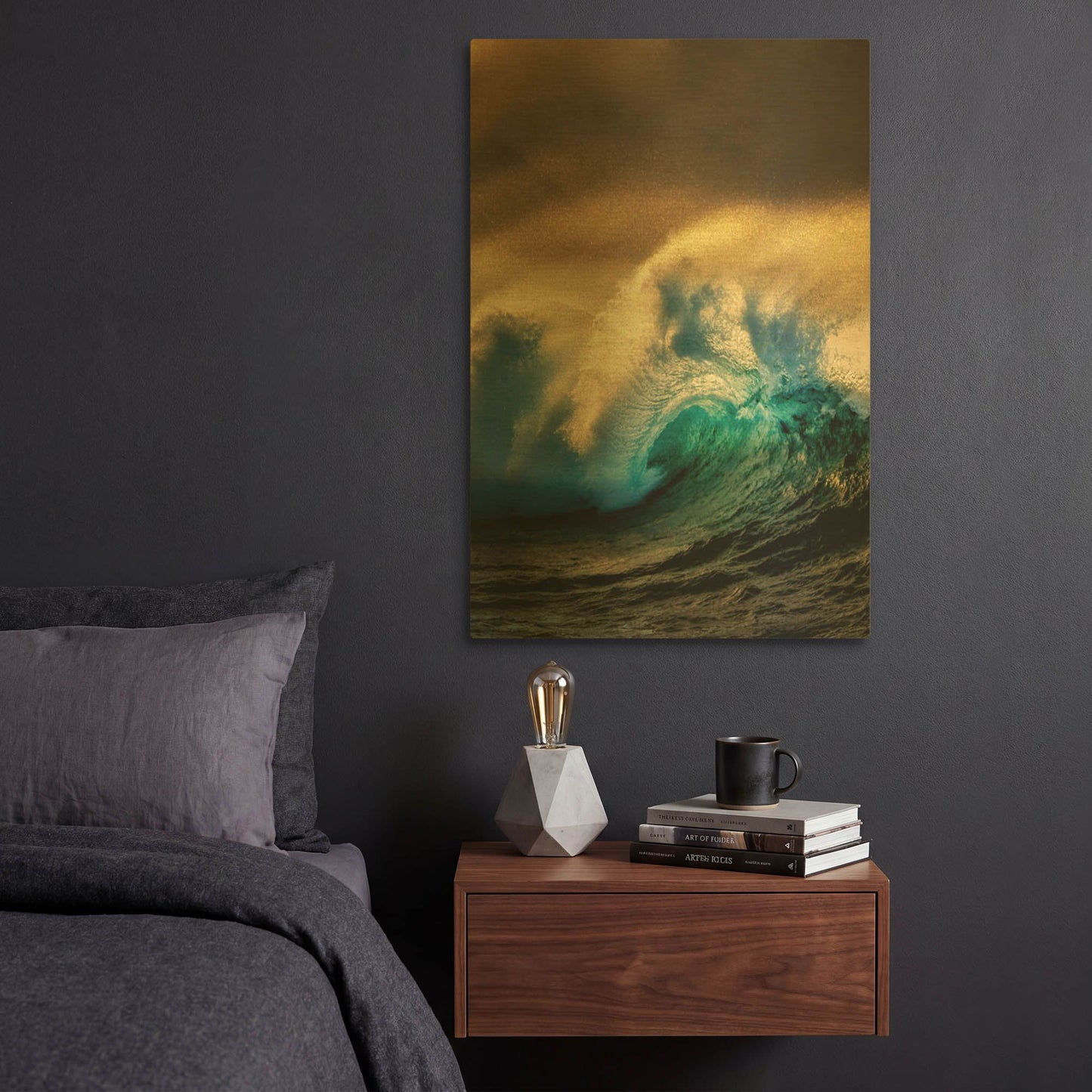 'Crest II' By Dennis Frates Gold Metal Wall Art