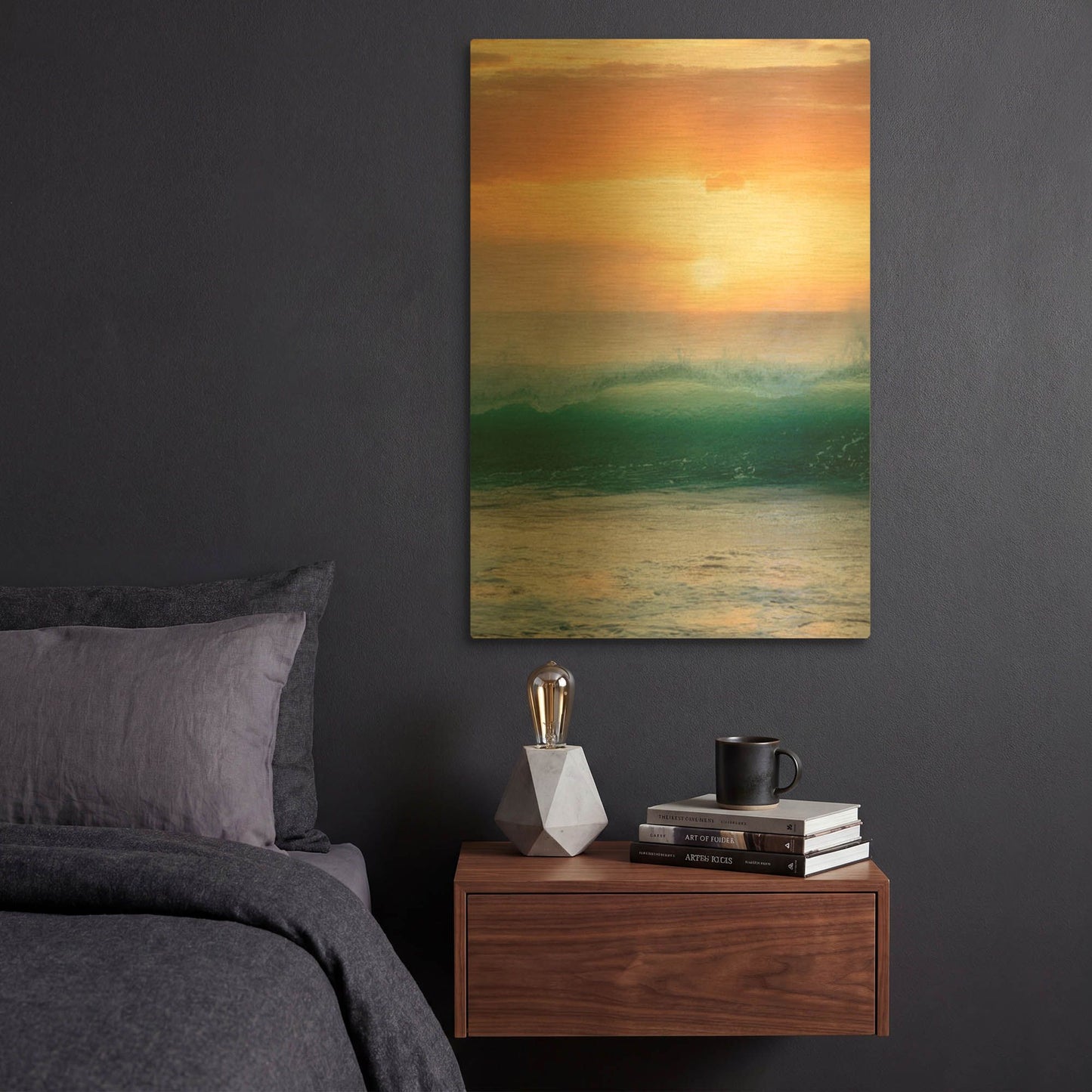 'Peachy Green' By Dennis Frates Gold Metal Wall Art