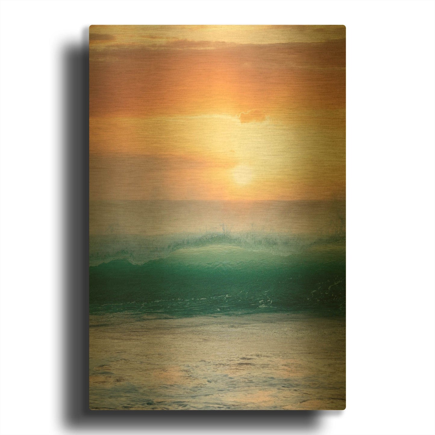 'Peachy Green' By Dennis Frates Gold Metal Wall Art