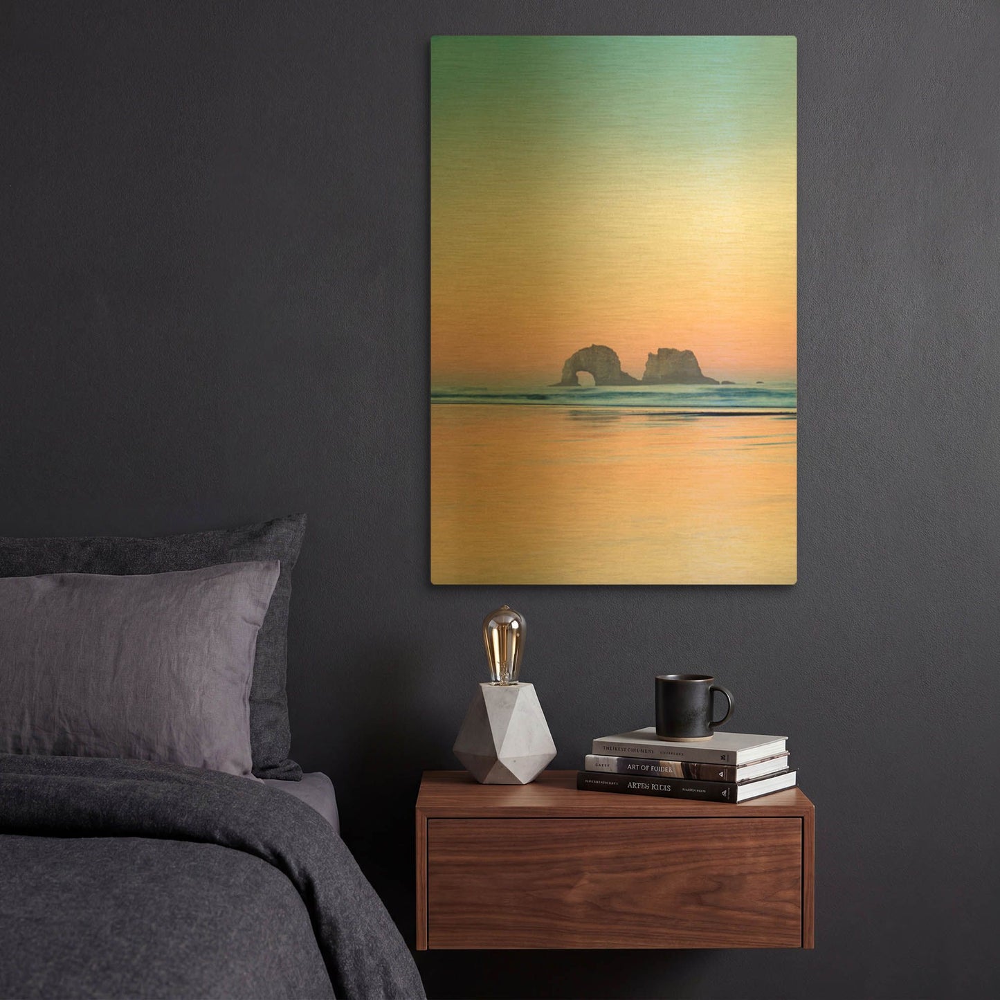 'Soft Sunset' By Dennis Frates Gold Metal Wall Art