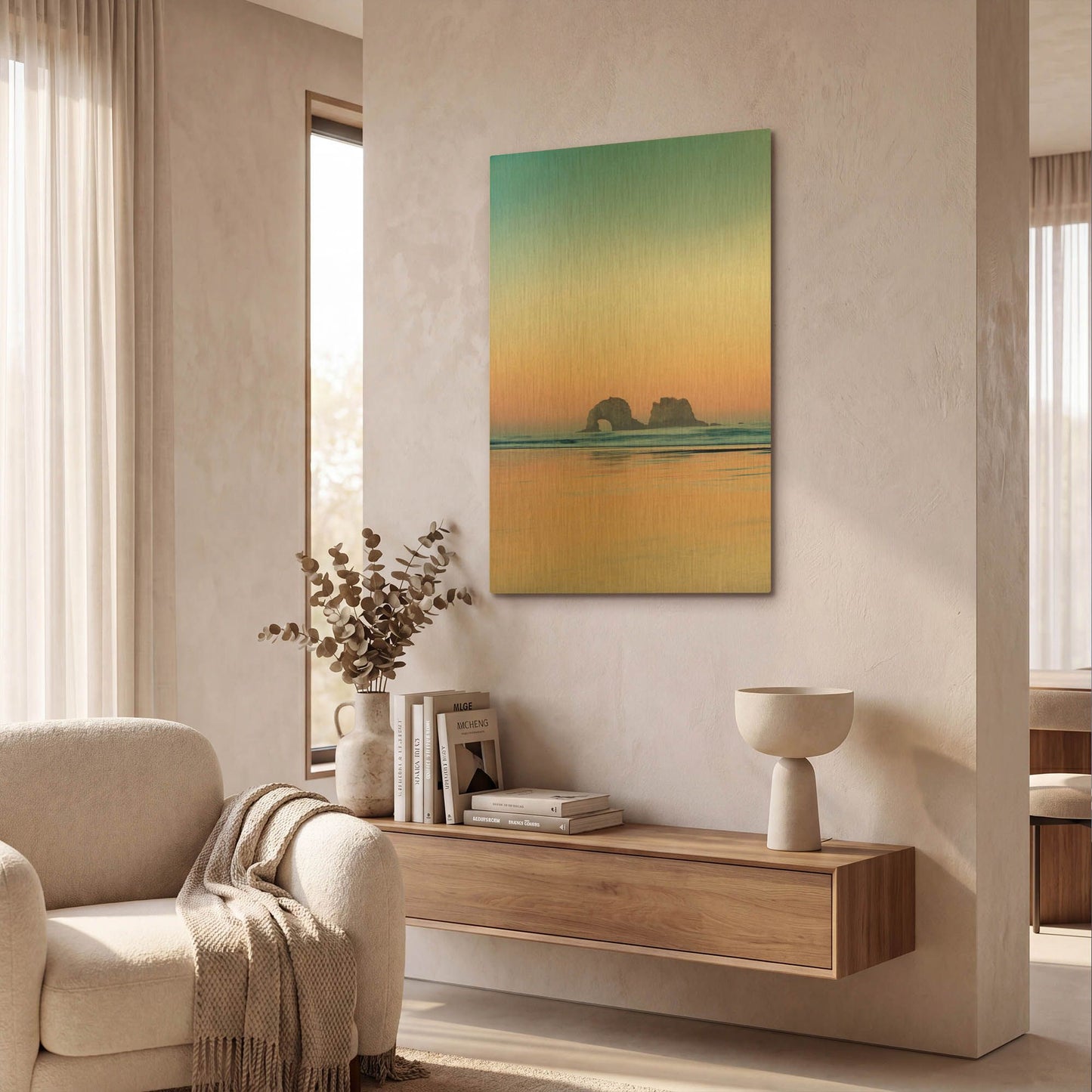 'Soft Sunset' By Dennis Frates Gold Metal Wall Art