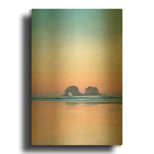 'Soft Sunset' By Dennis Frates Gold Metal Wall Art