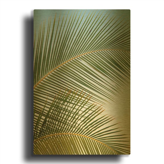 'Tropical II' By Dennis Frates Gold Metal Wall Art