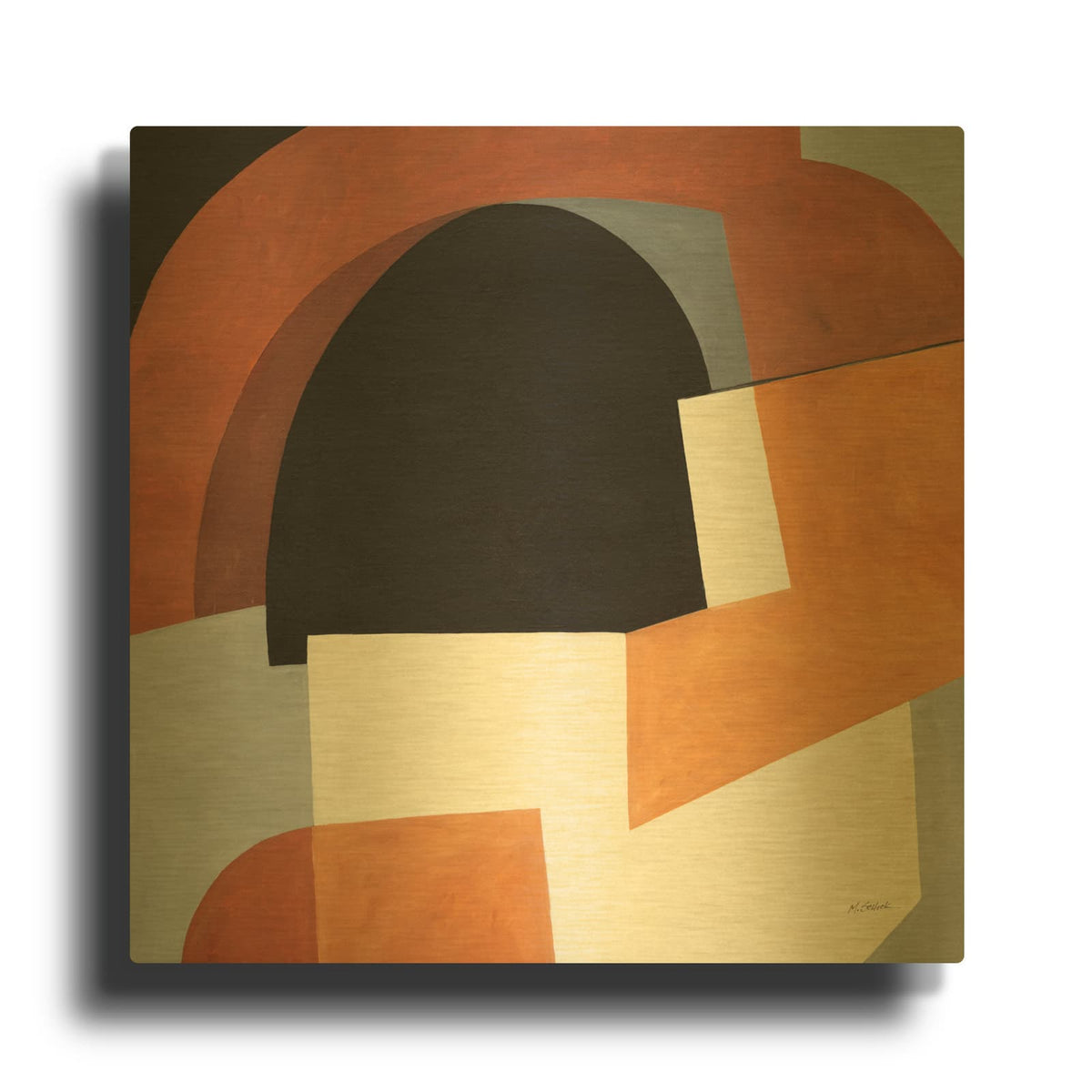 'Deconstructed 2' By Mike Schick Gold Metal Wall Art