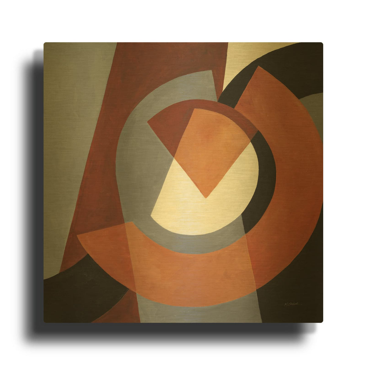 'Deconstructed 4' By Mike Schick Gold Metal Wall Art
