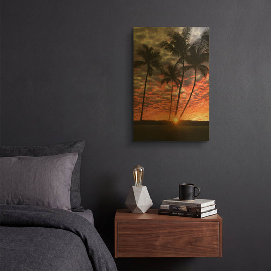 'Sunset Silhouette' By Dennis Frates Gold Metal Wall Art