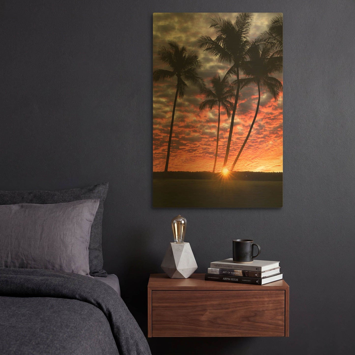 'Sunset Silhouette' By Dennis Frates Gold Metal Wall Art