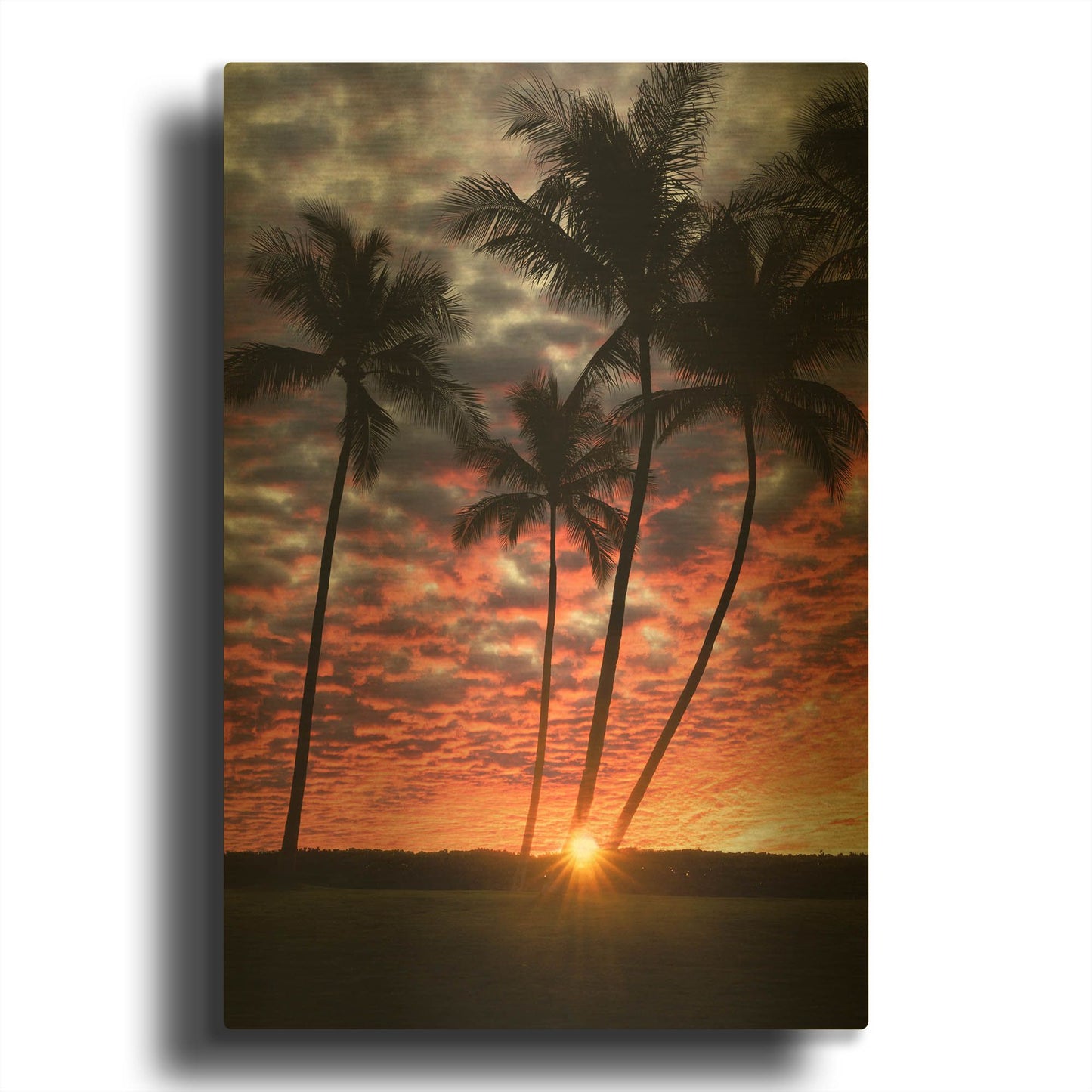 'Sunset Silhouette' By Dennis Frates Gold Metal Wall Art