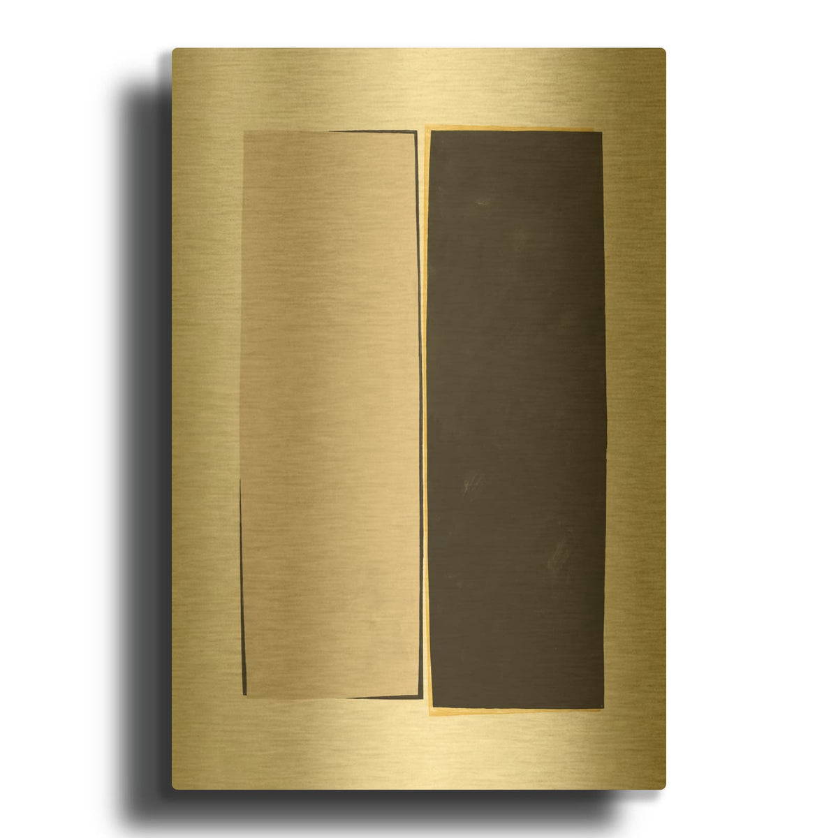 'Monolithic 2 Neutral' By Mike Schick Gold Metal Wall Art