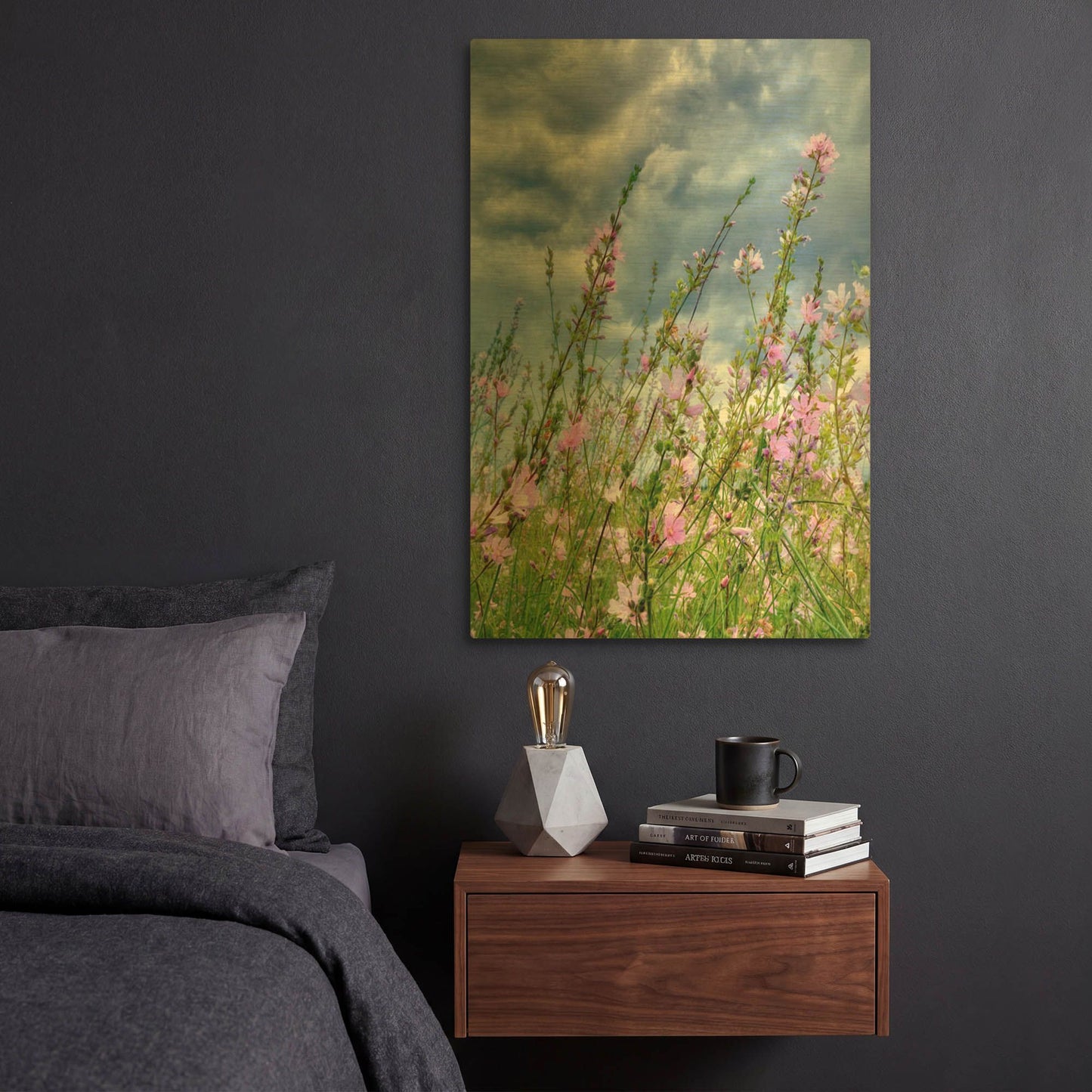 'Wild Flowers' By Dennis Frates Gold Metal Wall Art