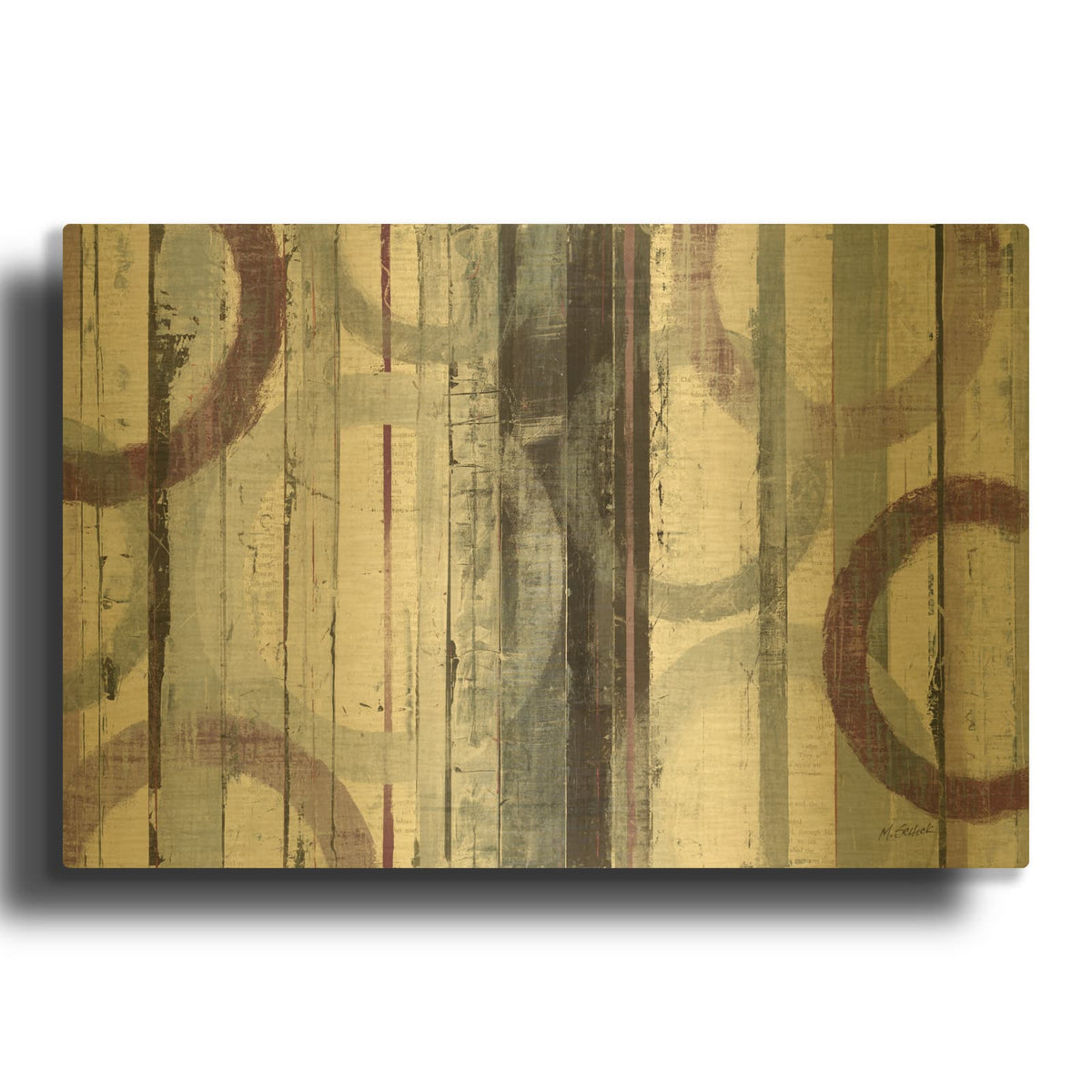 'Plum Zephyr' By Mike Schick Gold Metal Wall Art