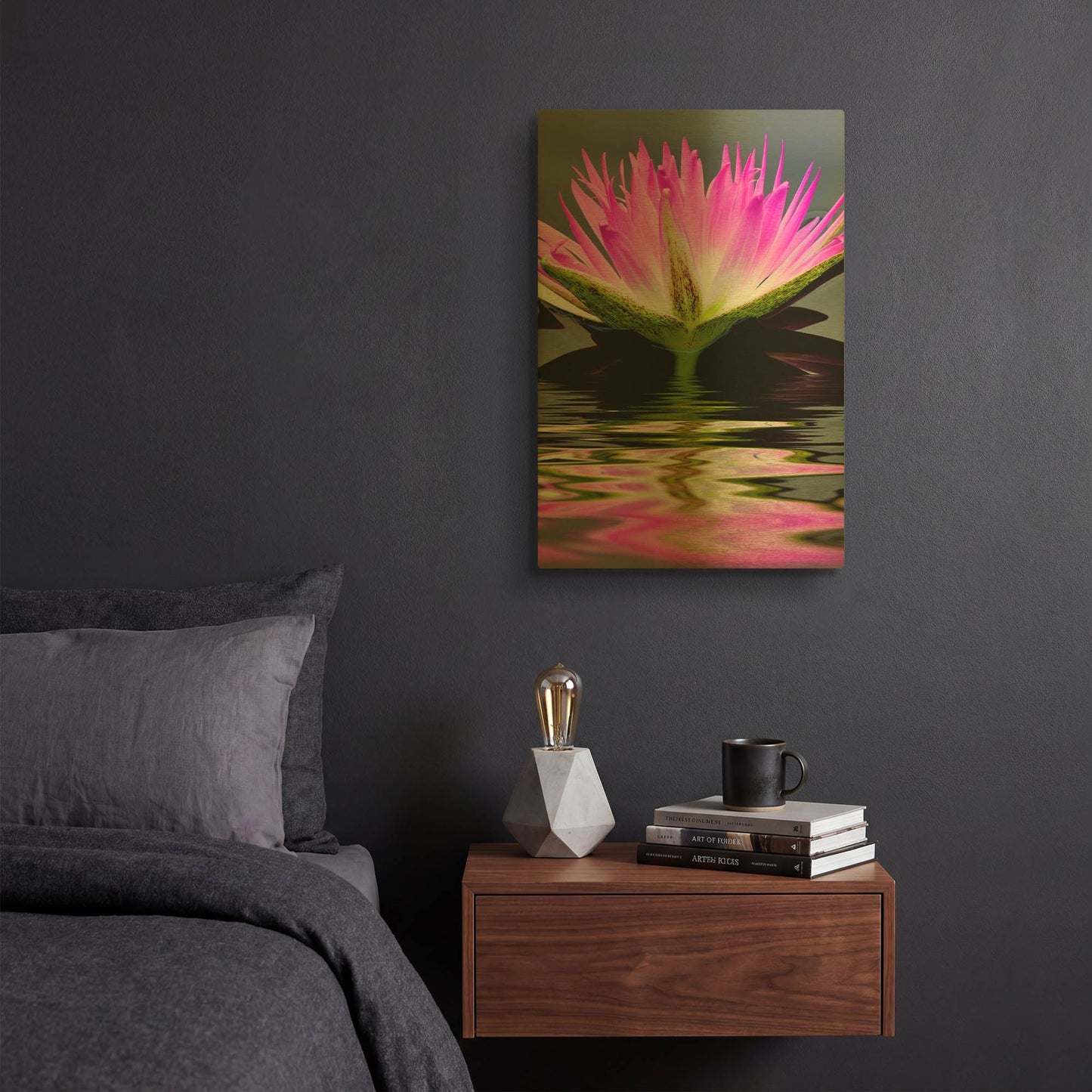 'Purple Reflection' By Dennis Frates Gold Metal Wall Art