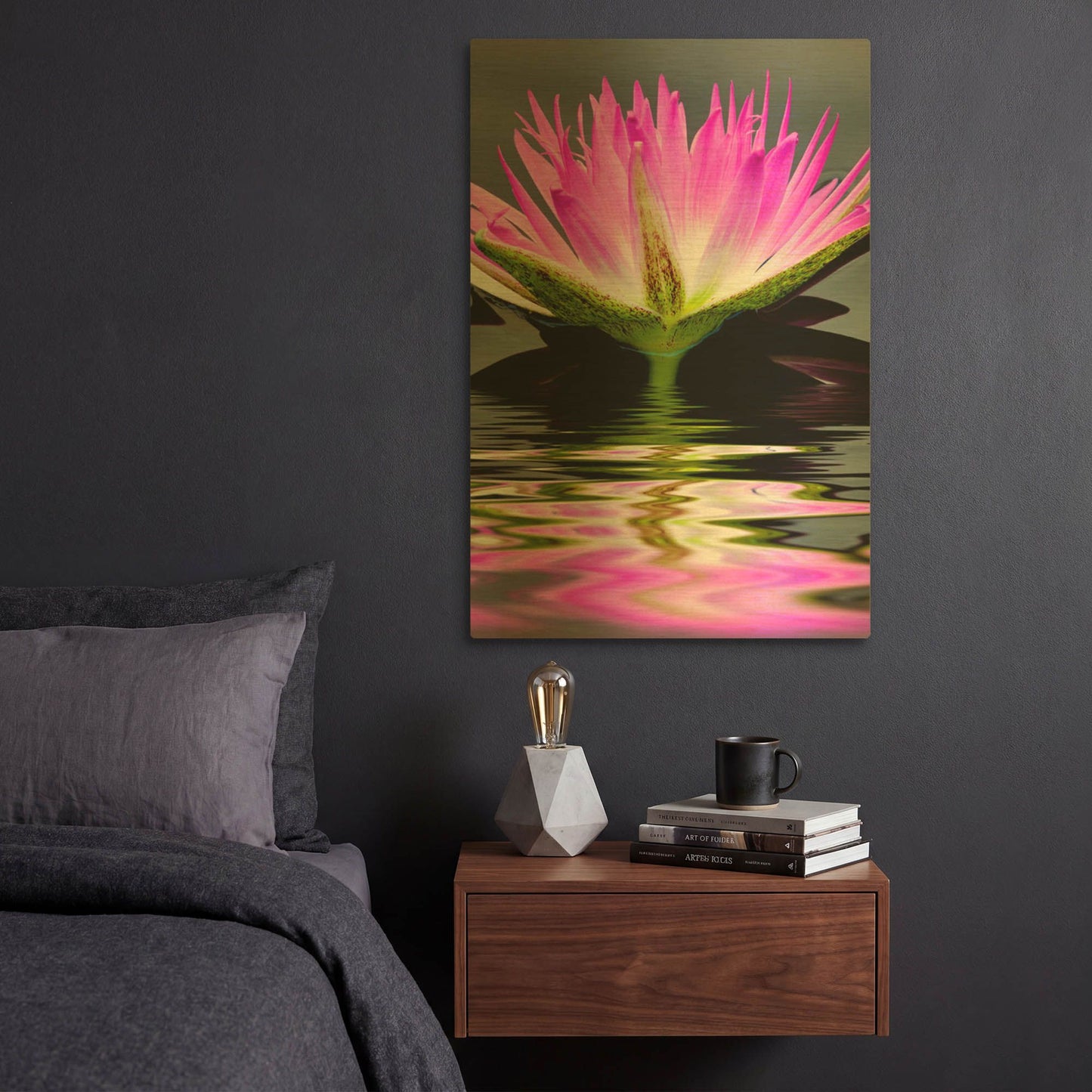 'Purple Reflection' By Dennis Frates Gold Metal Wall Art