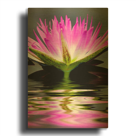 'Purple Reflection' By Dennis Frates Gold Metal Wall Art
