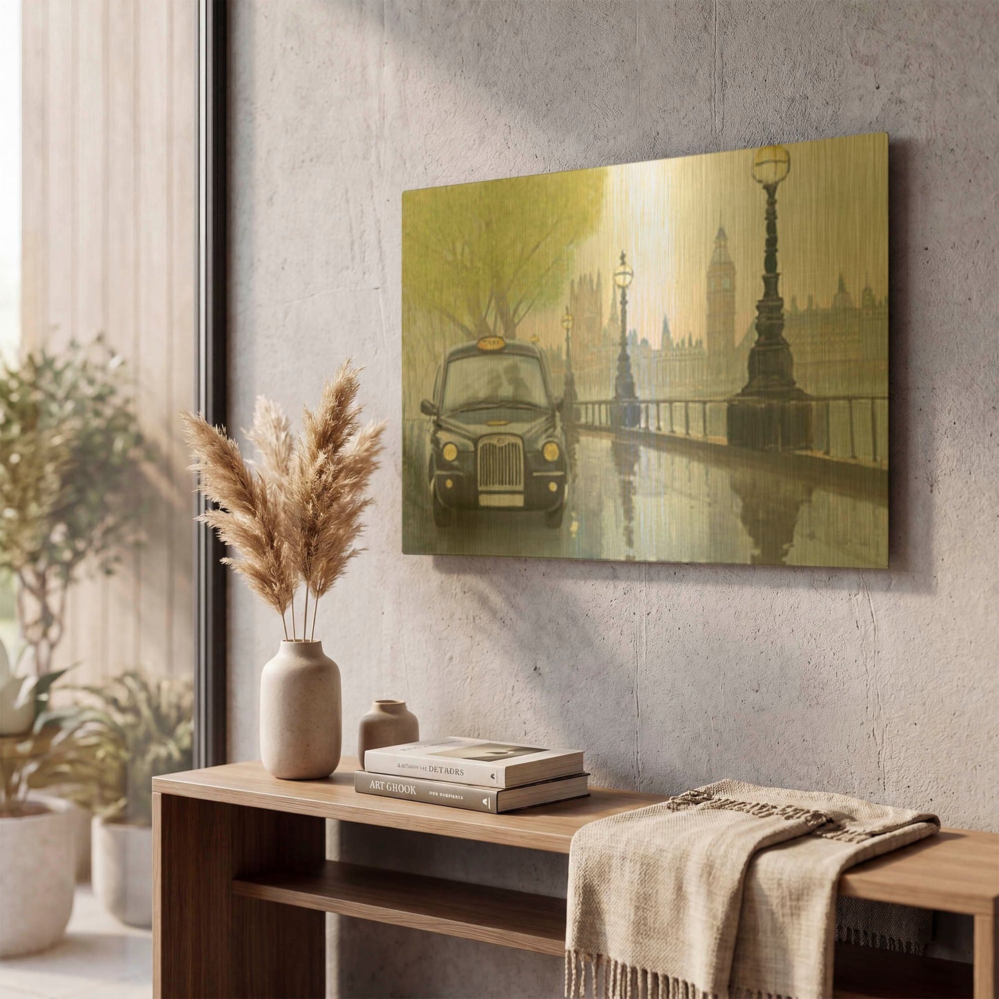 'Along the Thames v.2' By Myles Sullivan Gold Metal Wall Art