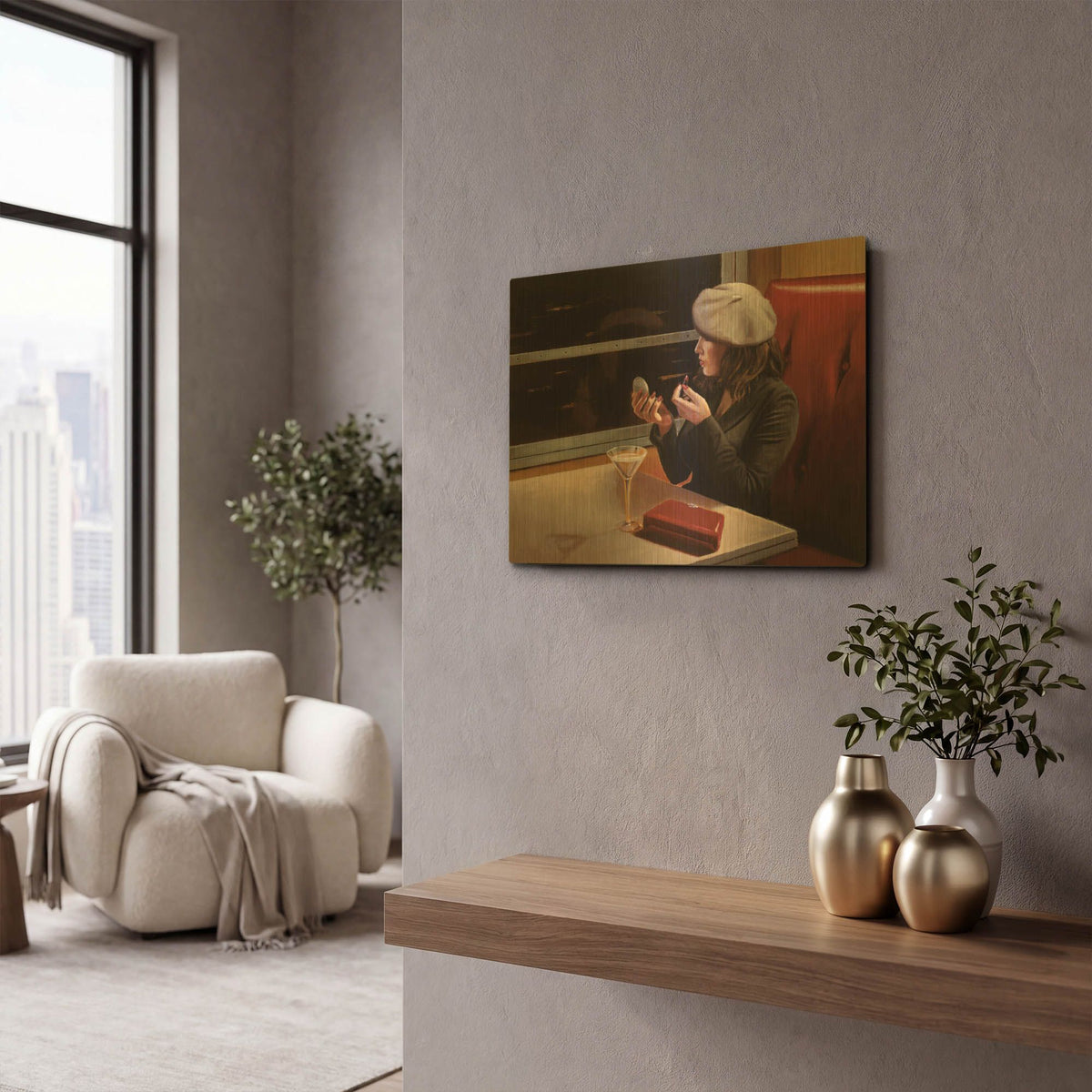 'Dry Martini 2' By Myles Sullivan Gold Metal Wall Art