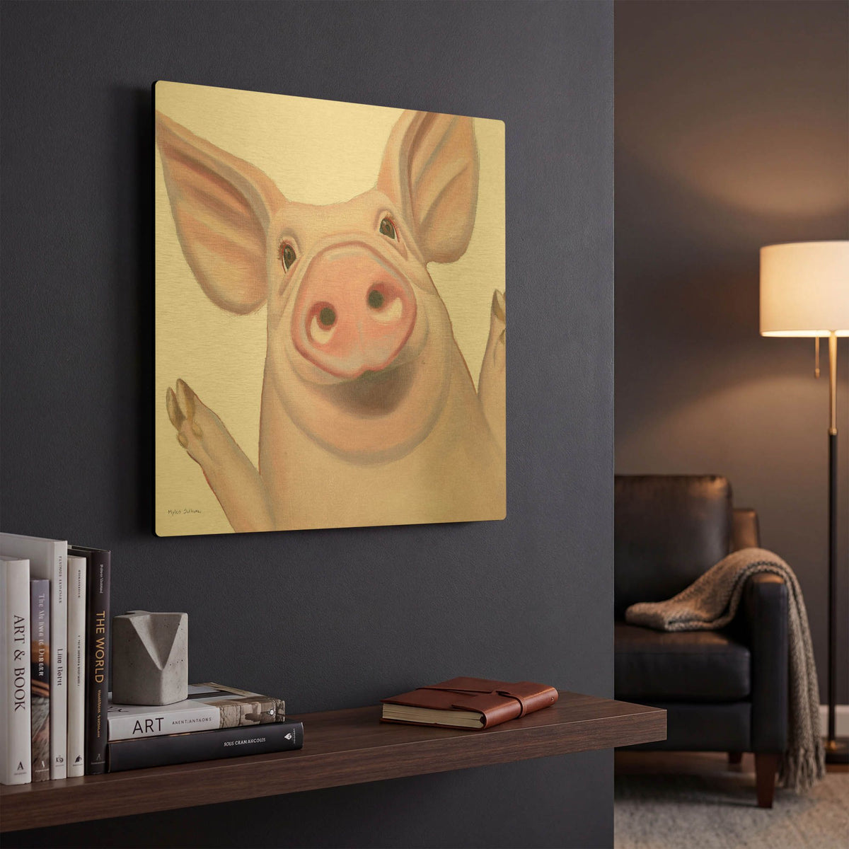 'Farm Friends 4' By Myles Sullivan Gold Metal Wall Art