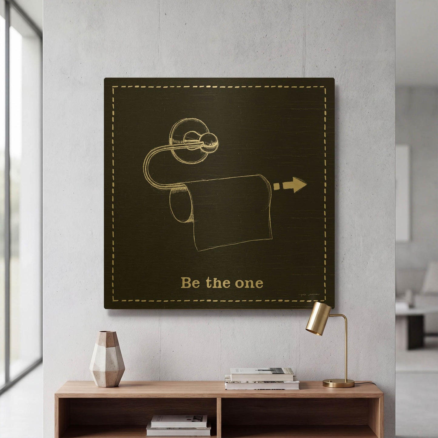 'Home Improvement 4 Black' By Myles Sullivan Gold Metal Wall Art