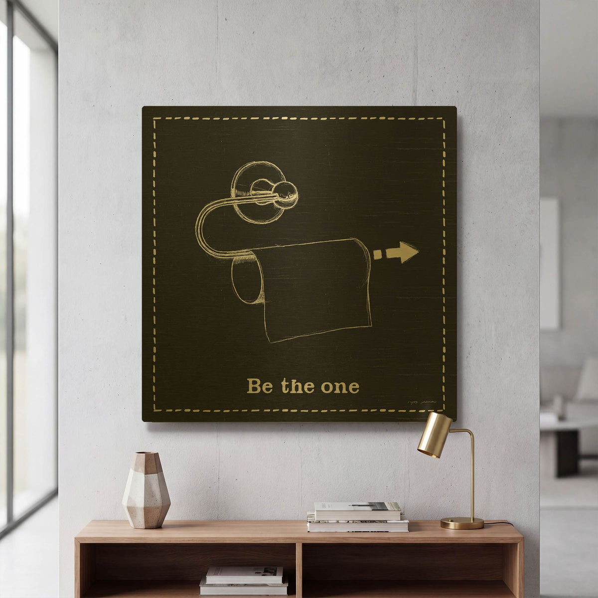 'Home Improvement 4 Black' By Myles Sullivan Gold Metal Wall Art