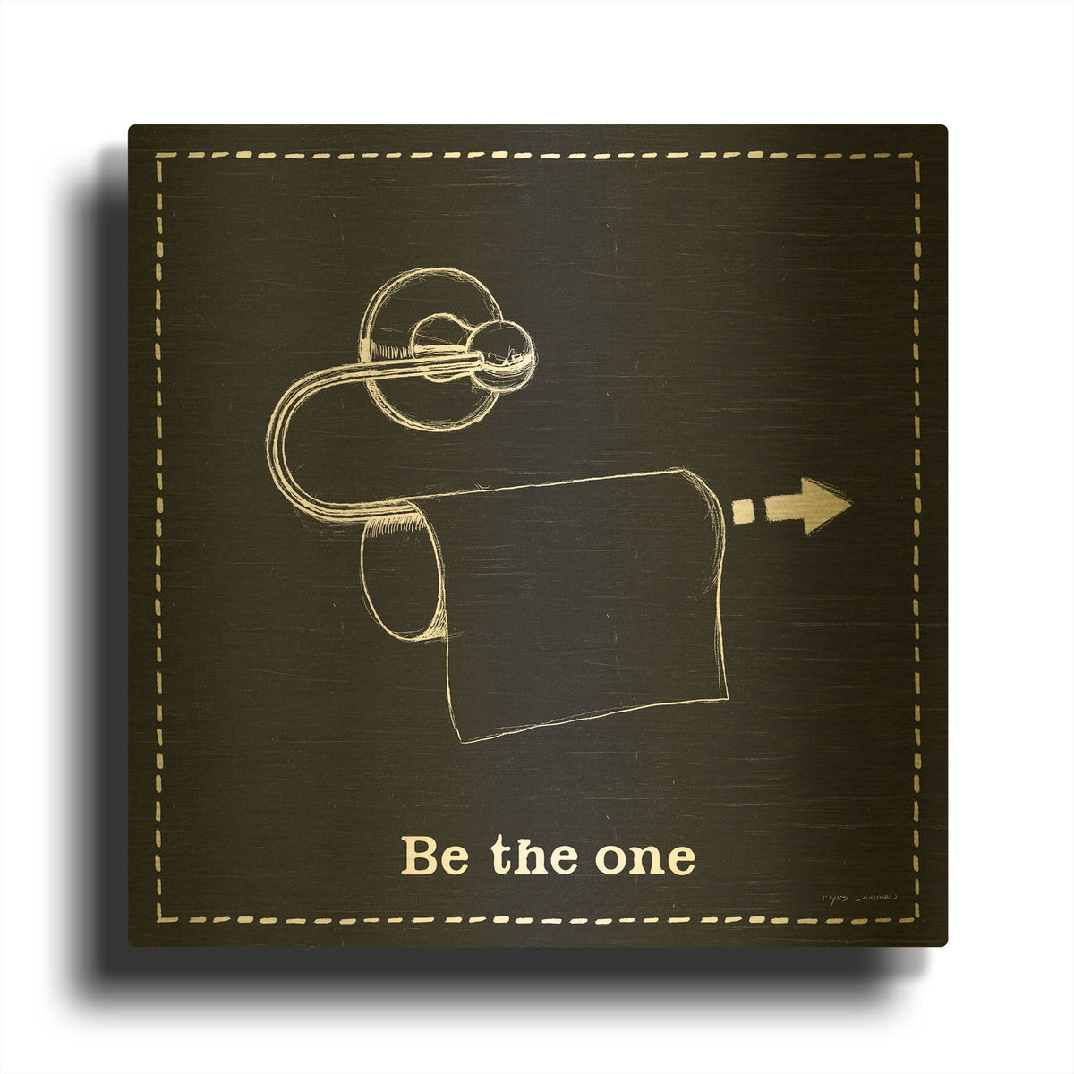 'Home Improvement 4 Black' By Myles Sullivan Gold Metal Wall Art