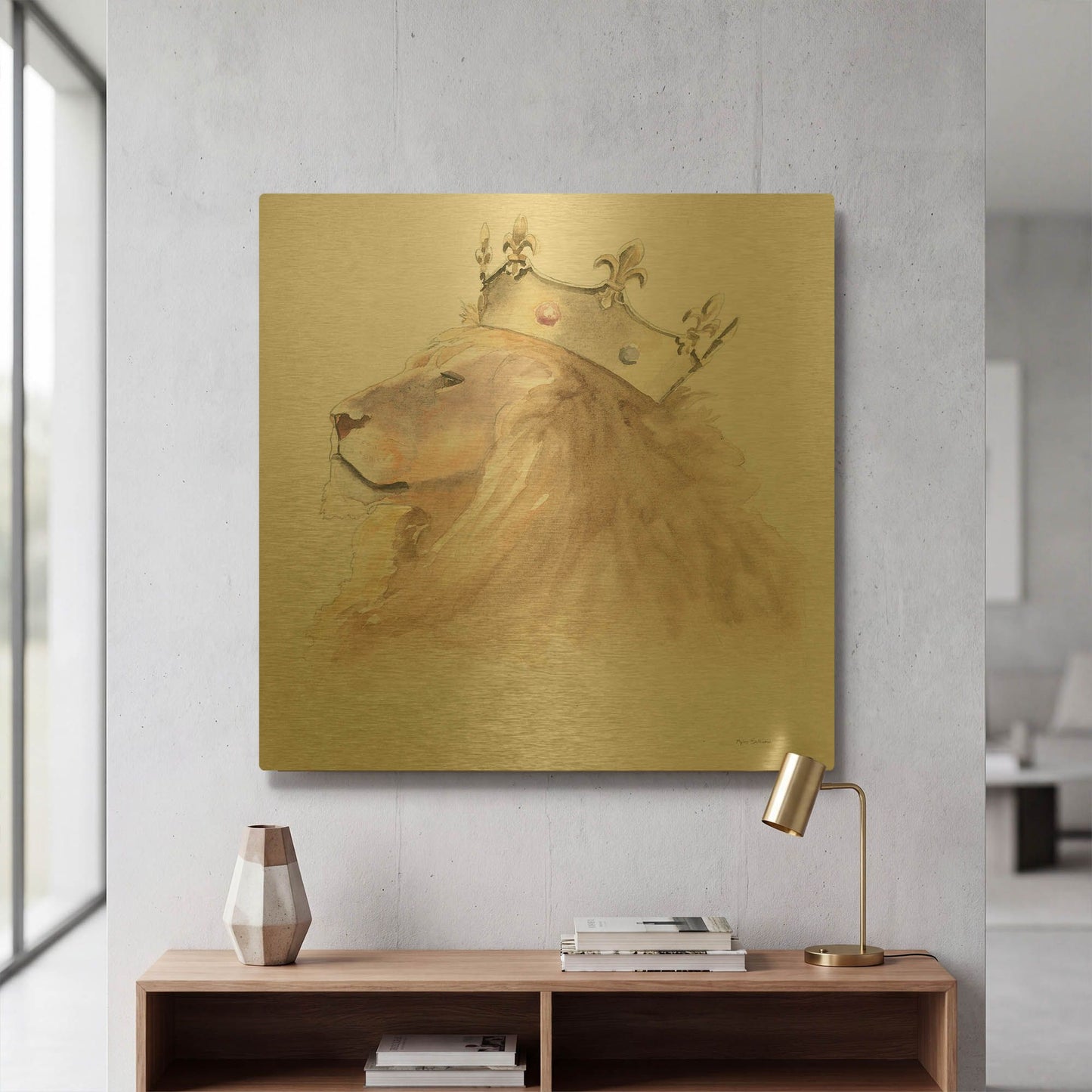 'Jungle Royalty 1' By Myles Sullivan Gold Metal Wall Art