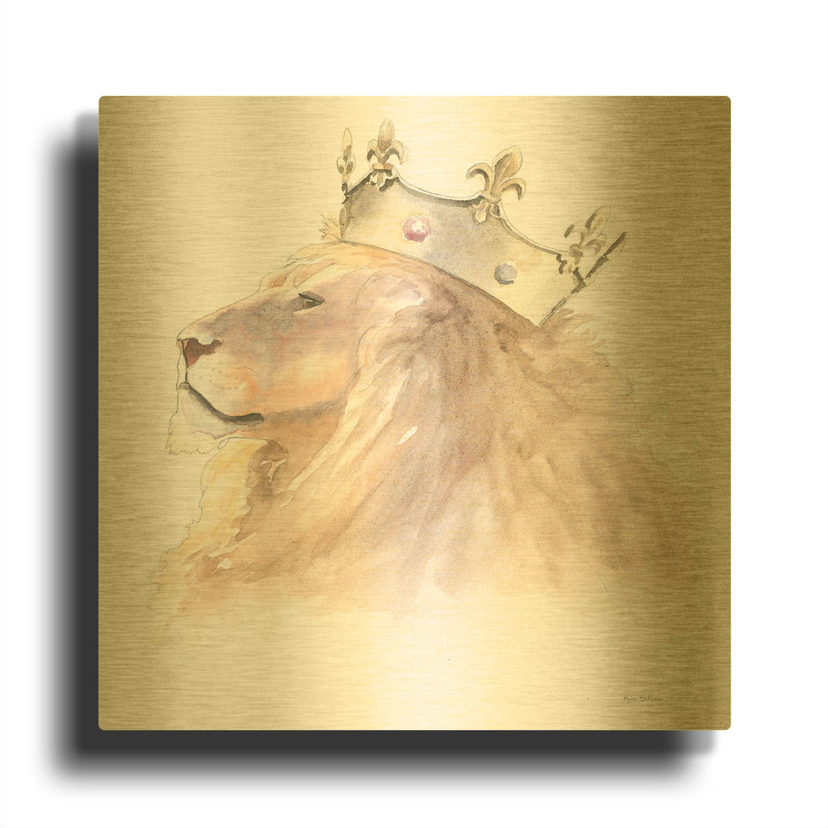 'Jungle Royalty 1' By Myles Sullivan Gold Metal Wall Art