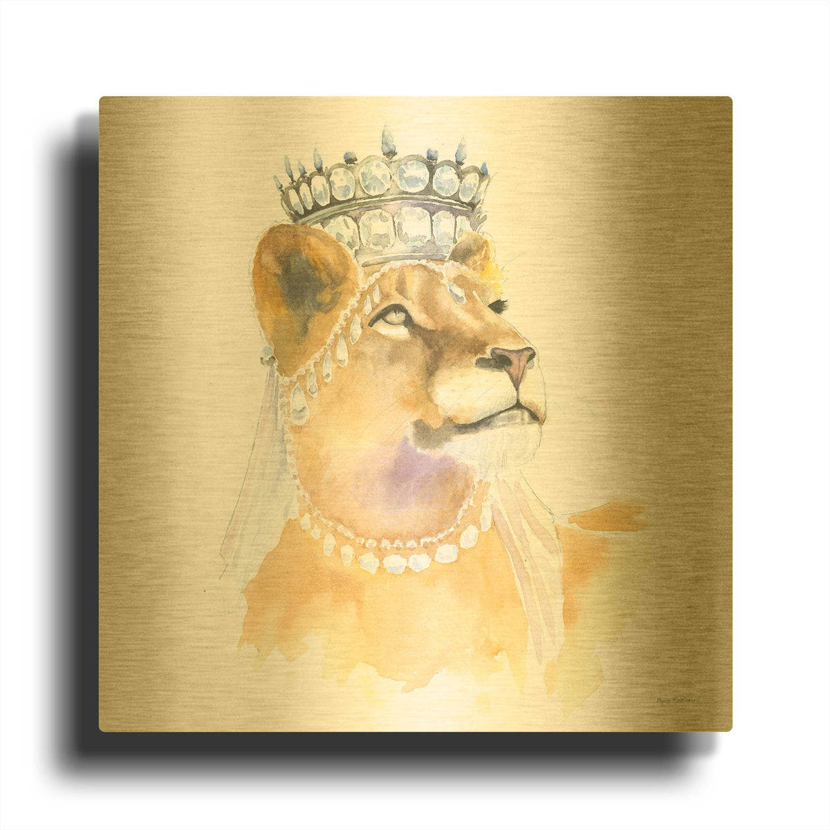 'Jungle Royalty 2' By Myles Sullivan Gold Metal Wall Art